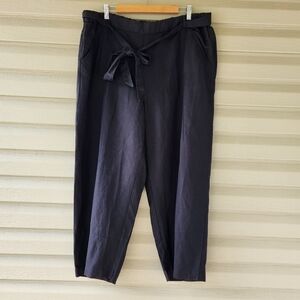 Eileen Fisher black belted trausers size XL